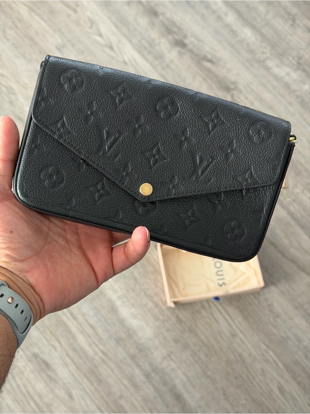 Louis Vuitton Pochette Felicie Black Empreinte Leather Bag